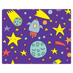 Card-with-lovely-planets Two Sides Premium Plush Fleece Blanket (medium) by Salman4z