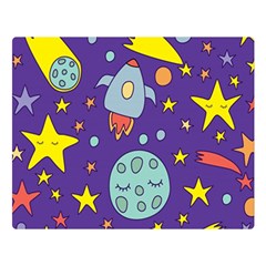 Card-with-lovely-planets Two Sides Premium Plush Fleece Blanket (large) by Salman4z