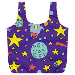 Card-with-lovely-planets Full Print Recycle Bag (xxl) by Salman4z