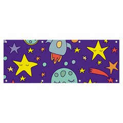 Card-with-lovely-planets Banner And Sign 8  X 3  by Salman4z