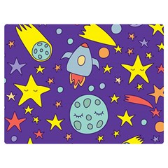 Card-with-lovely-planets Two Sides Premium Plush Fleece Blanket (extra Small)