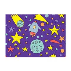 Card-with-lovely-planets Crystal Sticker (a4) by Salman4z