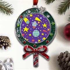 Card-with-lovely-planets Metal X mas Lollipop With Crystal Ornament