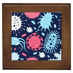 Seamless-pattern-microbes-virus-vector-illustration Framed Tile Front