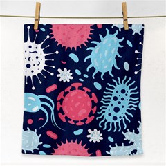 Seamless-pattern-microbes-virus-vector-illustration Face Towel by Salman4z