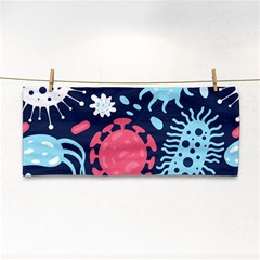 Seamless-pattern-microbes-virus-vector-illustration Hand Towel by Salman4z