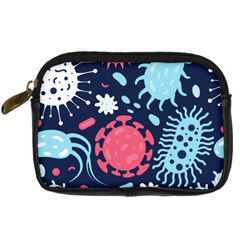 Seamless-pattern-microbes-virus-vector-illustration Digital Camera Leather Case by Salman4z