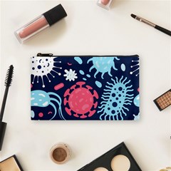 Seamless-pattern-microbes-virus-vector-illustration Cosmetic Bag (small) by Salman4z