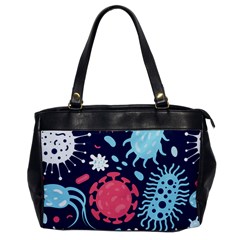 Seamless-pattern-microbes-virus-vector-illustration Oversize Office Handbag by Salman4z