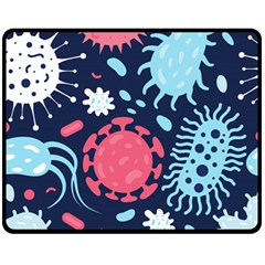 Seamless-pattern-microbes-virus-vector-illustration Fleece Blanket (medium)