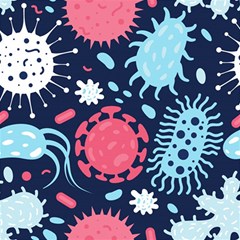 Seamless-pattern-microbes-virus-vector-illustration Play Mat (square) by Salman4z