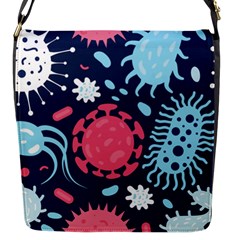 Seamless-pattern-microbes-virus-vector-illustration Flap Closure Messenger Bag (s) by Salman4z