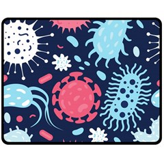 Seamless-pattern-microbes-virus-vector-illustration Two Sides Fleece Blanket (medium) by Salman4z