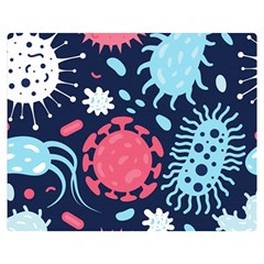 Seamless-pattern-microbes-virus-vector-illustration Two Sides Premium Plush Fleece Blanket (medium) by Salman4z