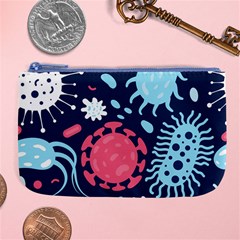 Seamless-pattern-microbes-virus-vector-illustration Large Coin Purse by Salman4z