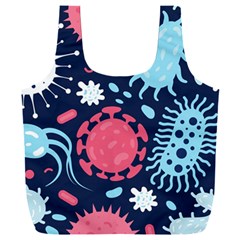 Seamless-pattern-microbes-virus-vector-illustration Full Print Recycle Bag (xxl) by Salman4z