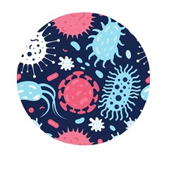 Seamless-pattern-microbes-virus-vector-illustration Mini Round Pill Box (pack Of 3) by Salman4z