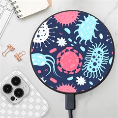 Seamless-pattern-microbes-virus-vector-illustration Wireless Fast Charger(black) by Salman4z