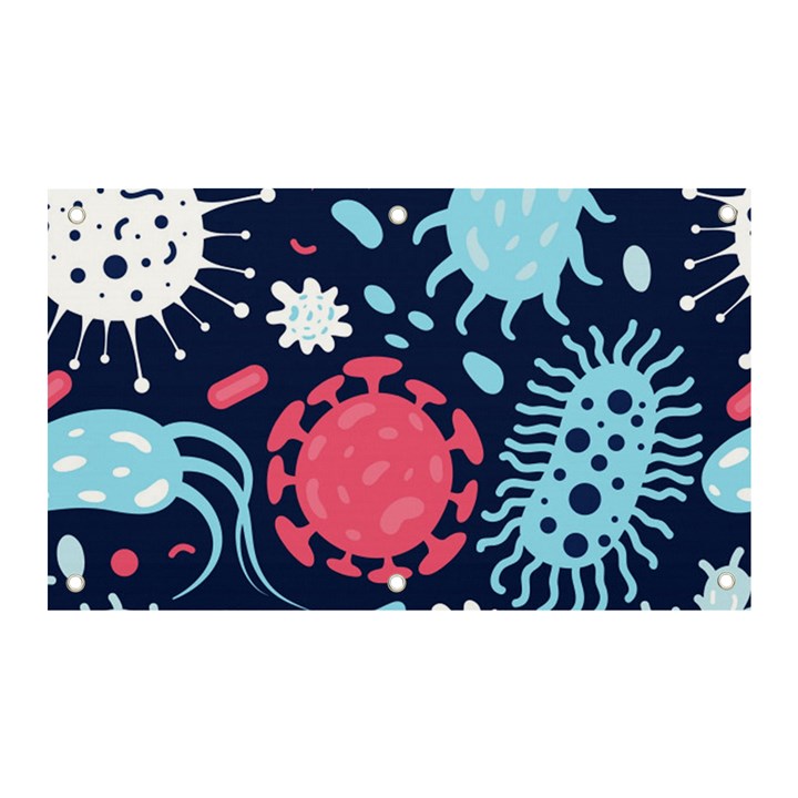 Seamless-pattern-microbes-virus-vector-illustration Banner and Sign 5  x 3 