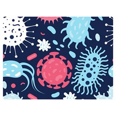 Seamless-pattern-microbes-virus-vector-illustration Two Sides Premium Plush Fleece Blanket (extra Small) by Salman4z