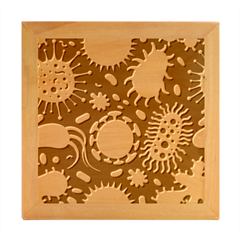 Seamless-pattern-microbes-virus-vector-illustration Wood Photo Frame Cube