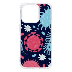 Seamless-pattern-microbes-virus-vector-illustration Iphone 14 Pro Tpu Uv Print Case