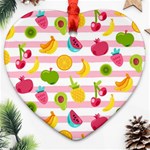 Tropical-fruits-berries-seamless-pattern Ornament (Heart) Front