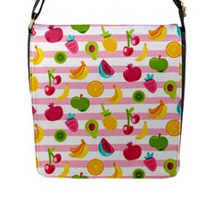 Tropical-fruits-berries-seamless-pattern Flap Closure Messenger Bag (l) by Salman4z