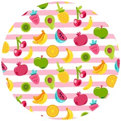 Tropical-fruits-berries-seamless-pattern Wooden Puzzle Round by Salman4z