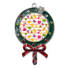 Tropical-fruits-berries-seamless-pattern Metal X mas Lollipop With Crystal Ornament by Salman4z