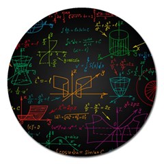 Mathematical-colorful-formulas-drawn-by-hand-black-chalkboard Magnet 5  (round)