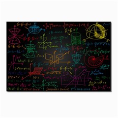 Mathematical-colorful-formulas-drawn-by-hand-black-chalkboard Postcards 5  X 7  (pkg Of 10) by Salman4z