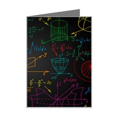 Mathematical-colorful-formulas-drawn-by-hand-black-chalkboard Mini Greeting Card by Salman4z