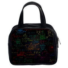 Mathematical-colorful-formulas-drawn-by-hand-black-chalkboard Classic Handbag (two Sides) by Salman4z