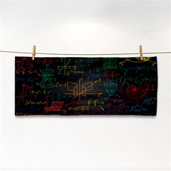 Mathematical-colorful-formulas-drawn-by-hand-black-chalkboard Hand Towel by Salman4z