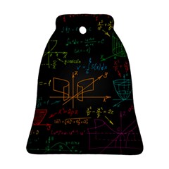 Mathematical-colorful-formulas-drawn-by-hand-black-chalkboard Bell Ornament (two Sides) by Salman4z