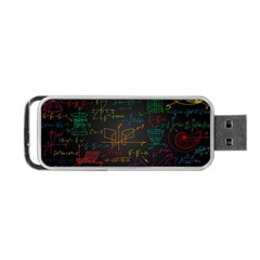 Mathematical-colorful-formulas-drawn-by-hand-black-chalkboard Portable Usb Flash (two Sides) by Salman4z