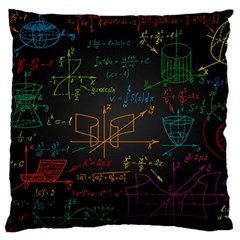 Mathematical-colorful-formulas-drawn-by-hand-black-chalkboard Large Premium Plush Fleece Cushion Case (two Sides) by Salman4z