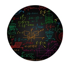 Mathematical-colorful-formulas-drawn-by-hand-black-chalkboard Mini Round Pill Box (pack Of 5) by Salman4z