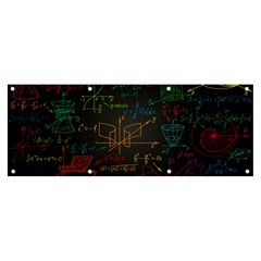 Mathematical-colorful-formulas-drawn-by-hand-black-chalkboard Banner And Sign 8  X 3  by Salman4z