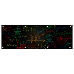 Mathematical-colorful-formulas-drawn-by-hand-black-chalkboard Banner And Sign 9  X 3  by Salman4z