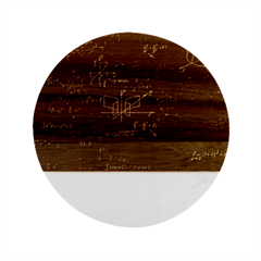 Mathematical-colorful-formulas-drawn-by-hand-black-chalkboard Marble Wood Coaster (round) by Salman4z