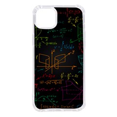 Mathematical-colorful-formulas-drawn-by-hand-black-chalkboard Iphone 14 Plus Tpu Uv Print Case