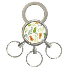 Seamless-tropical-pattern-with-papaya 3-ring Key Chain by Salman4z