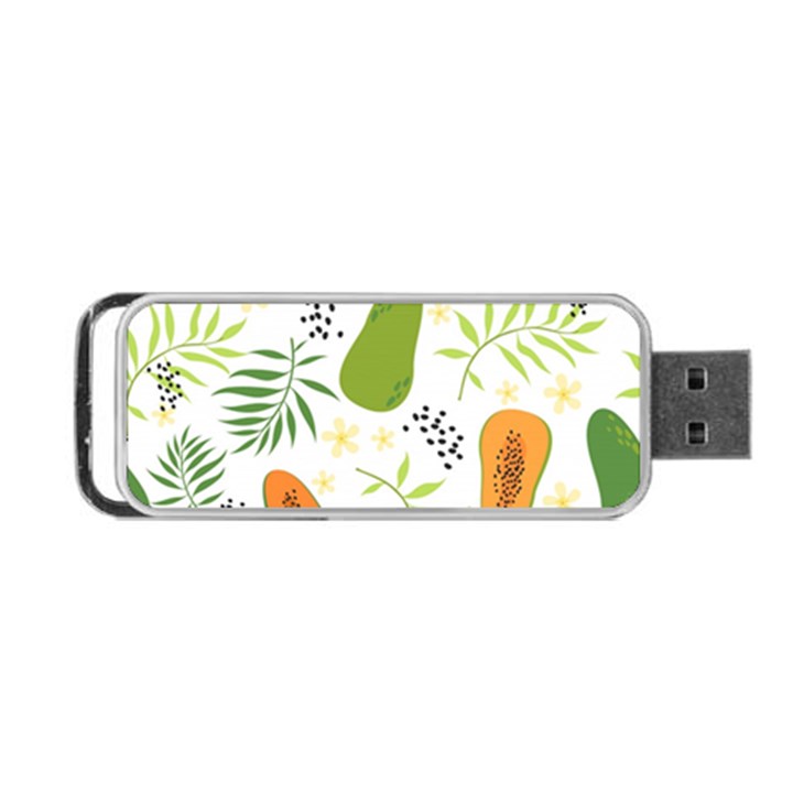 Seamless-tropical-pattern-with-papaya Portable USB Flash (One Side)