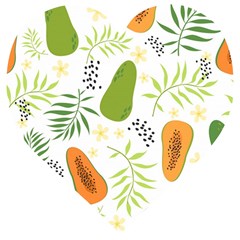 Seamless-tropical-pattern-with-papaya Wooden Puzzle Heart by Salman4z