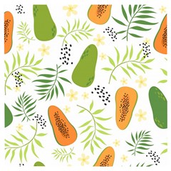 Seamless-tropical-pattern-with-papaya Wooden Puzzle Square by Salman4z