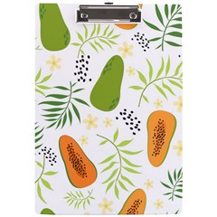 Seamless-tropical-pattern-with-papaya A4 Acrylic Clipboard by Salman4z