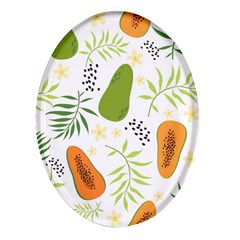 Seamless-tropical-pattern-with-papaya Oval Glass Fridge Magnet (4 Pack)