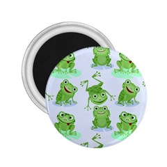 Cute-green-frogs-seamless-pattern 2 25  Magnets by Salman4z